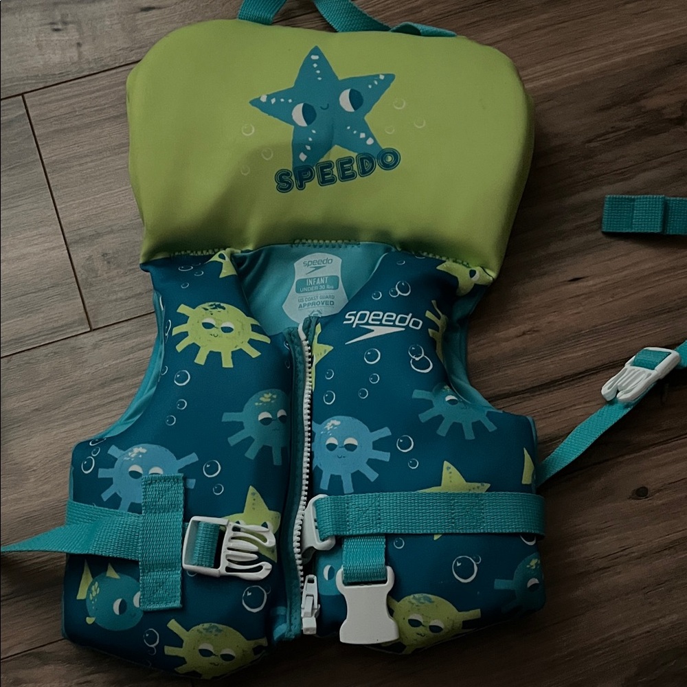 Speedo Teal and Lime Kids' Life Vest